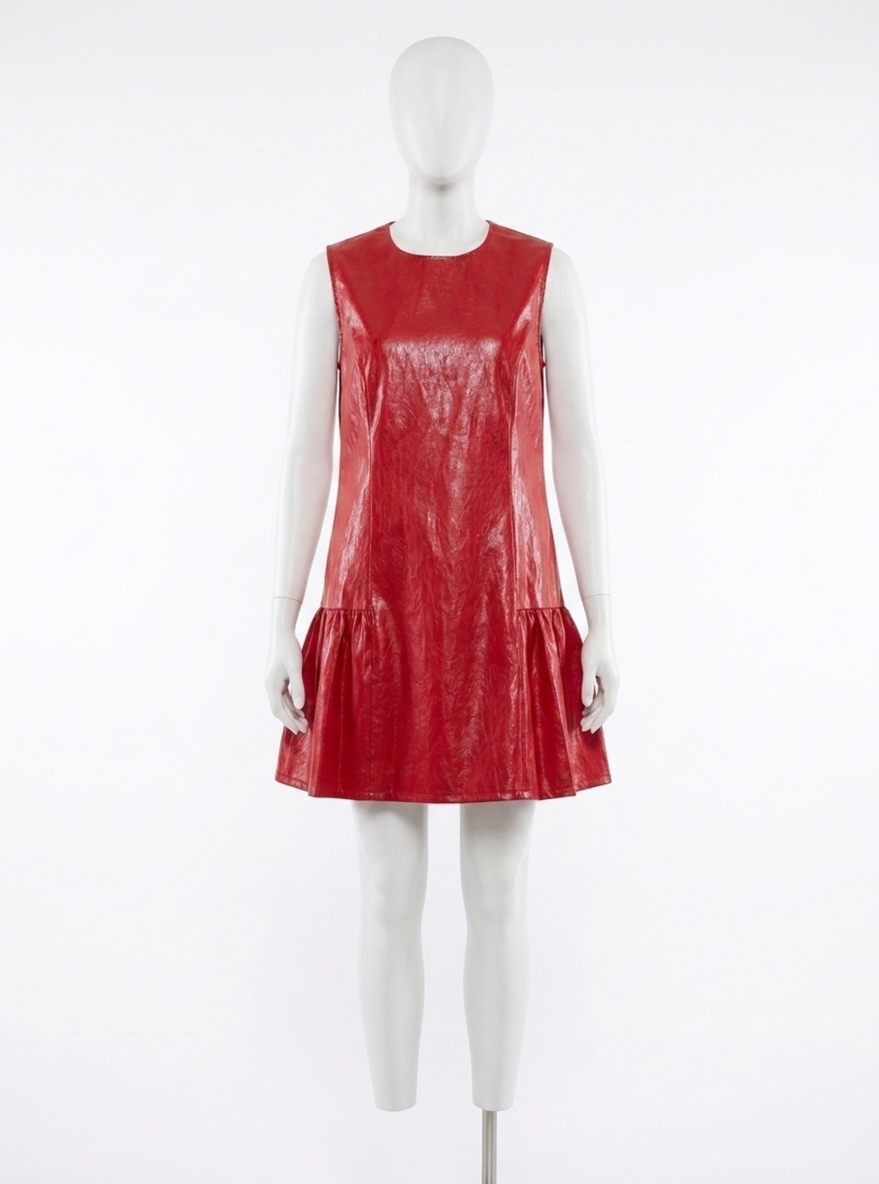NEW JOY JOY flounced hem vegan dress in red